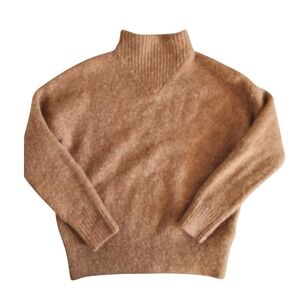 Madewell Mock Neck Sweater Womens XS Rust Brown Wool Alpaca Blend Knit Pullover